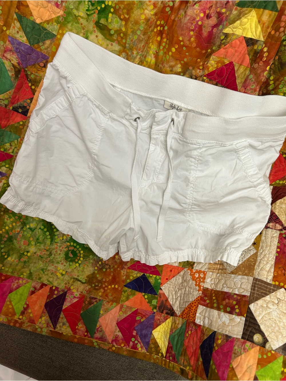 Style & Co. White Drawstring Lounge Shorts